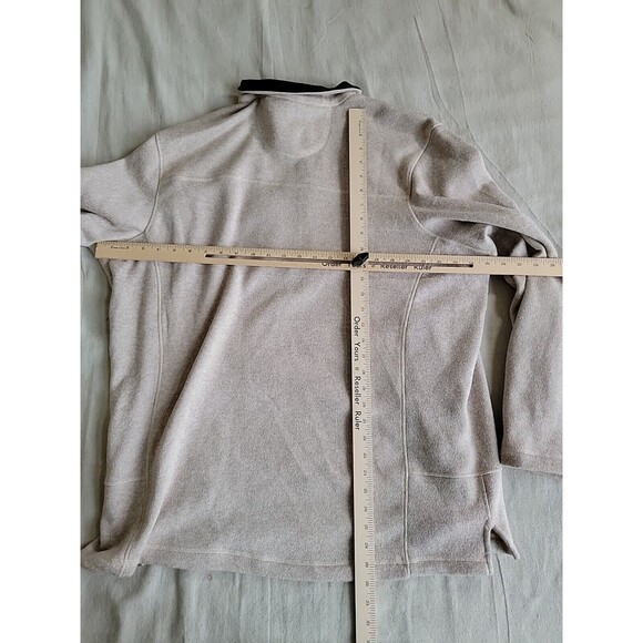 Woolrich Mens 2XL 1/4 Zip Pullover Cream Beige Pocket Logo Casual Solid Dad - Picture 12 of 15